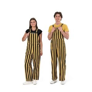 Game Bibs Yellow Black Striped Overalls Wide Leg Fan Gear Game Day Unisex Sports